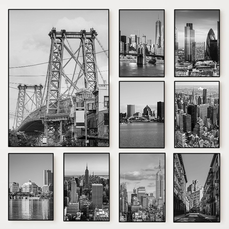 Photography New York - Póster fotográfico en blanco y negro