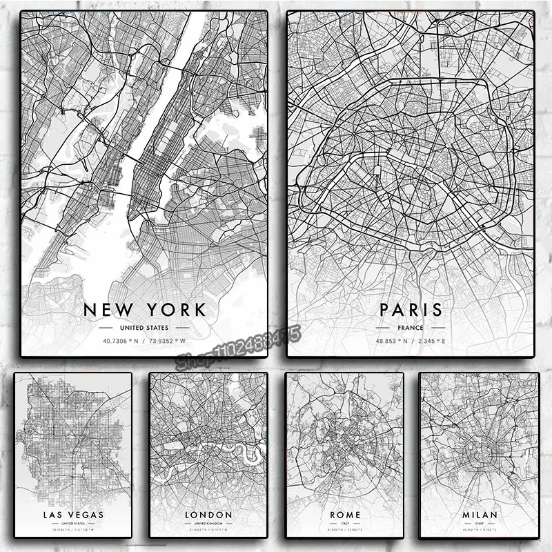 Photography New York - Mapa de la ciudad, obra de