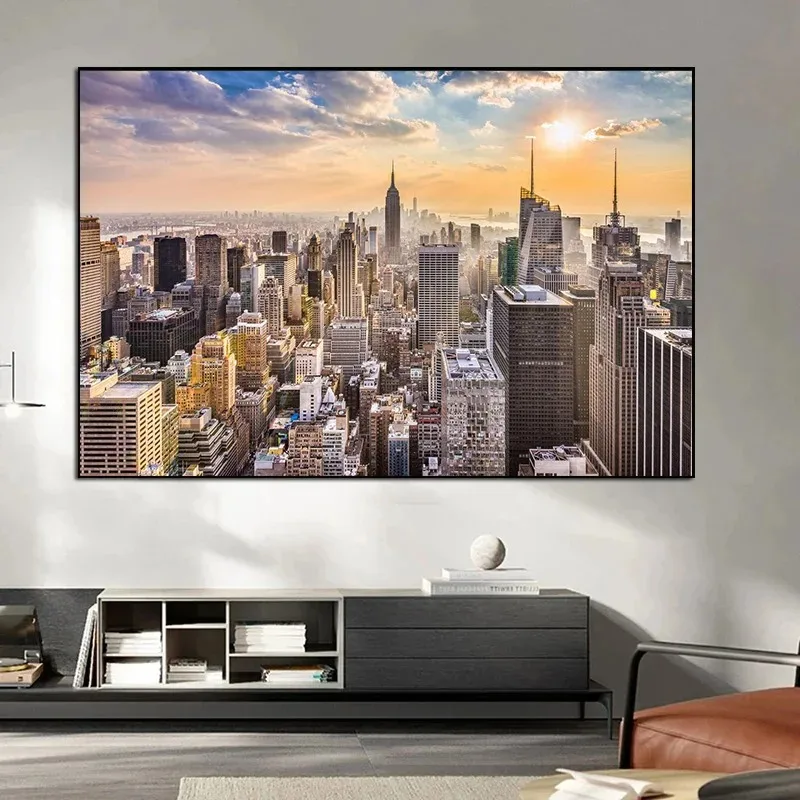 Póster de edificio de neón con - Photography New York reseña y precio